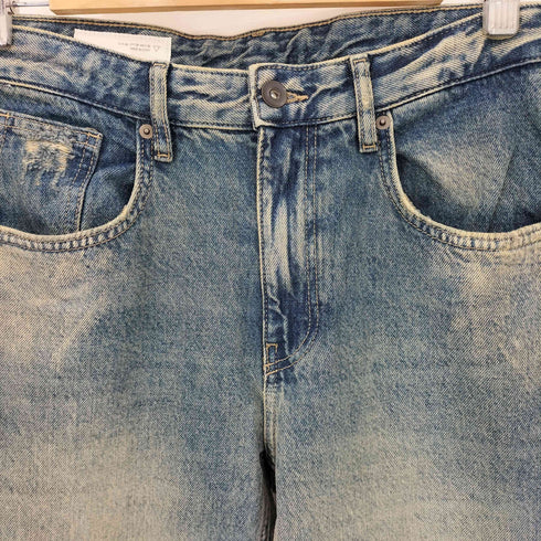 ザラ ZARA スプラッタープリントフレアフィットデニムパンツ メンズ 38