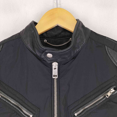 ディーゼル DIESEL ナイロン切り替え シングルライダースジャケット メンズ import:S