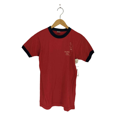 ’70s カナダ製 TIGER BRAND カレッジプリント リンガーTシャツ レディース import:M