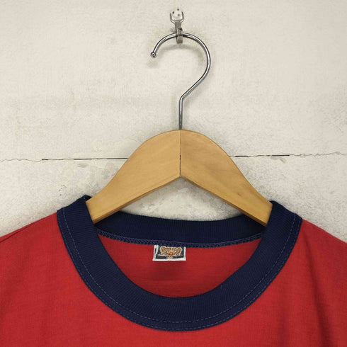’70s カナダ製 TIGER BRAND カレッジプリント リンガーTシャツ レディース import:M