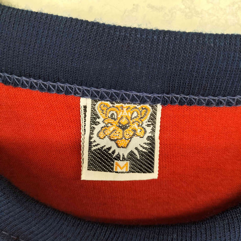 ’70s カナダ製 TIGER BRAND カレッジプリント リンガーTシャツ レディース import:M