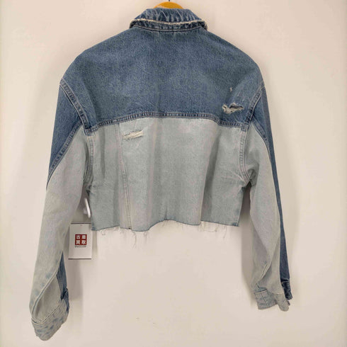 ザラ ZARA 23SS PATCHWORK DENIM TRF JACKET パッチワーク デニム トラッカー ジャケット レディース import:S