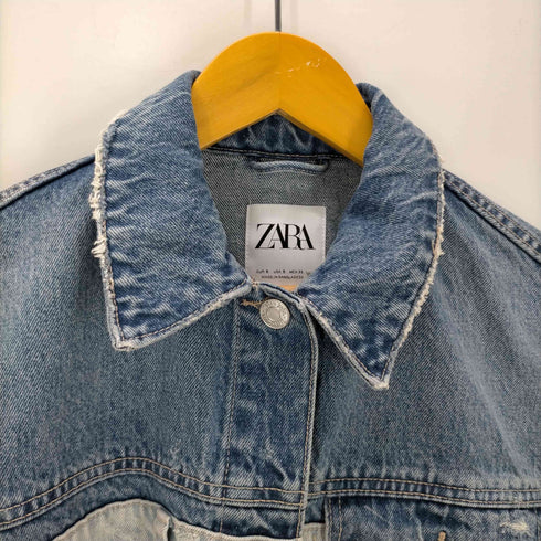 ザラ ZARA 23SS PATCHWORK DENIM TRF JACKET パッチワーク デニム トラッカー ジャケット レディース import:S