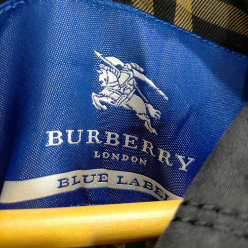 バーバリーブルーレーベル BURBERRY BLUE LABEL 裏地ノバチェック コットン 100% スプリング ダッフル ロング コート レディース 38
