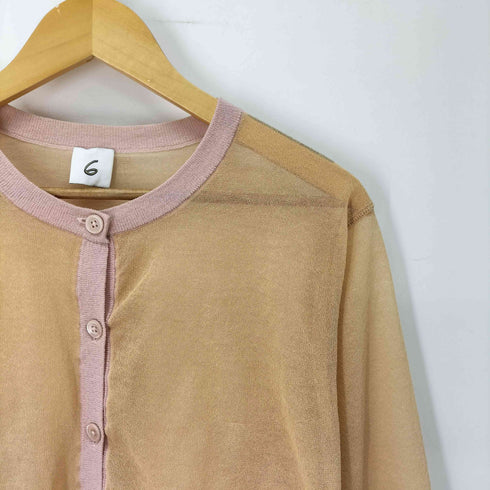 ロクビューティーアンドユースユナイテッドアローズ 6 BEAUTY & YOUTH UNITED ARROWS SHEER COLOR RIB CARDIGAN レディース