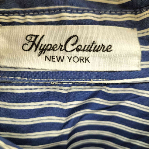 HYPER COUTURE ペイント加工 レギュラーカラー ストライプシャツ メンズ