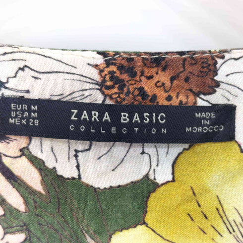 ザラベーシック ZARABASIC 花柄 レーヨン ノースリーブワンピース レディース M