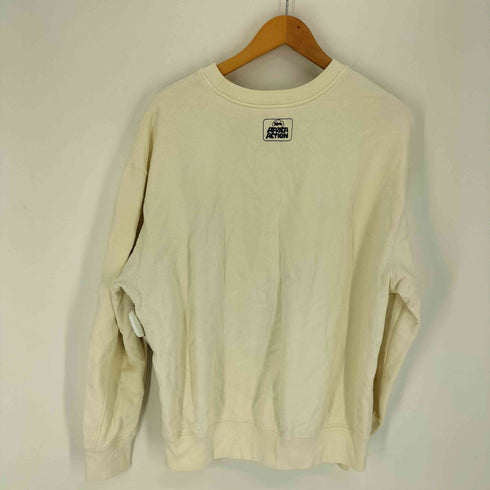 クラウディ CLOUDY プリント ロゴパッチ クルーネックスウェット メンズ import:M