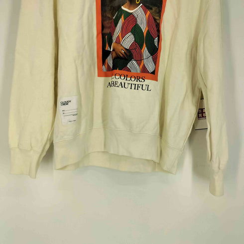 クラウディ CLOUDY プリント ロゴパッチ クルーネックスウェット メンズ import:M