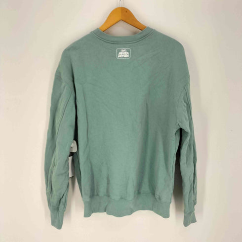 クラウディ CLOUDY プリント ロゴパッチ クルーネックスウェット メンズ import:M