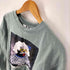 クラウディ CLOUDY プリント ロゴパッチ クルーネックスウェット メンズ import:M