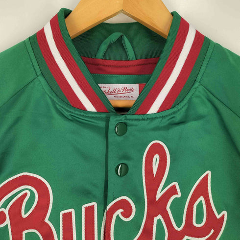 ミッチェルアンドネス mitchell&ness SATIN JACKET MILWAUKEE BUCKS サテンジャケット メンズ import:L