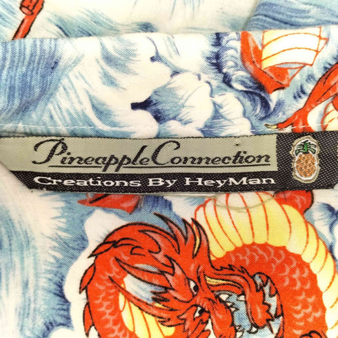 パイナップルコネクション Pineapple Connection (パイナップルコネクション) S/S ドラゴン総柄 開襟シャツ メンズ