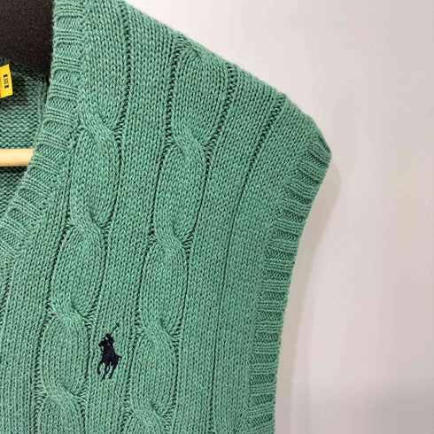 ポロラルフローレン POLO RALPH LAUREN コットン100 ポニー刺繍 ケーブルニット ベスト メンズ import:XS