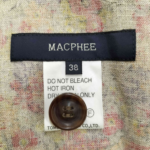 マカフィー MACPHEE フラワーリネンキャンバスロングジャケット レディース JPN:38