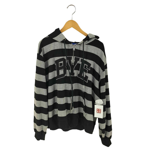 BYE JEREMY フロント ロゴ ボーダー パーカー street メンズ import:XL