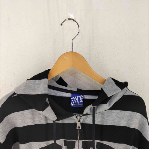 BYE JEREMY フロント ロゴ ボーダー パーカー street メンズ import:XL
