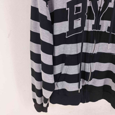 BYE JEREMY フロント ロゴ ボーダー パーカー street メンズ import:XL
