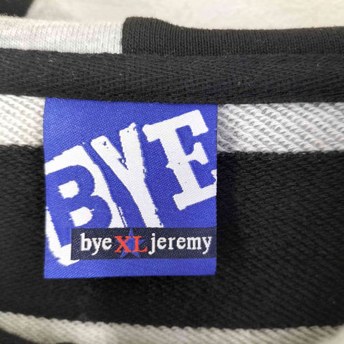 BYE JEREMY フロント ロゴ ボーダー パーカー street メンズ import:XL