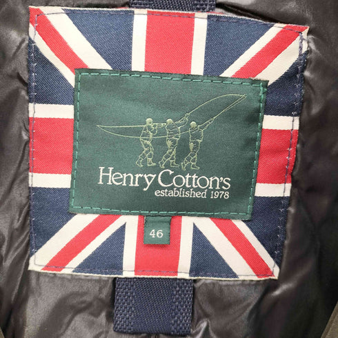 Henry Cotton's コットン100 襟 袖 コーデュロイ 中綿 オイルド ジャケット メンズ JPN:46