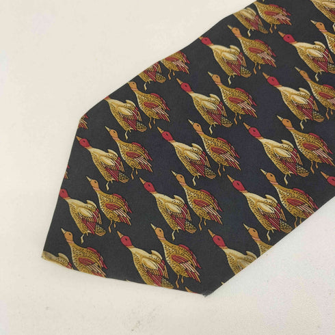 サルヴァトーレフェラガモ Salvatore Ferragamo イタリア製 アニマル柄 シルク 100 ネクタイ メンズ