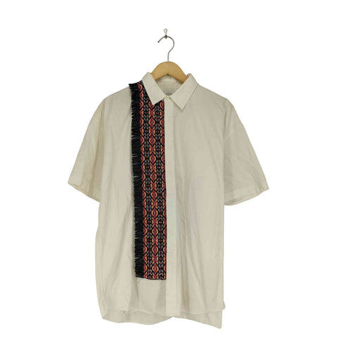 ミスタージェントルマン MISTERGENTLEMAN WOVEN FRINGE SHIRT S/S ウーブン フリンジ 半袖シャツ メンズ L