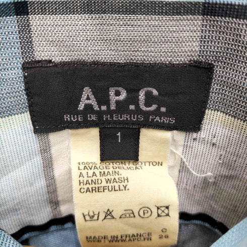 アーペーセー A.P.C. 90s フランス製 チェック 半袖シャツ メンズ JPN:1