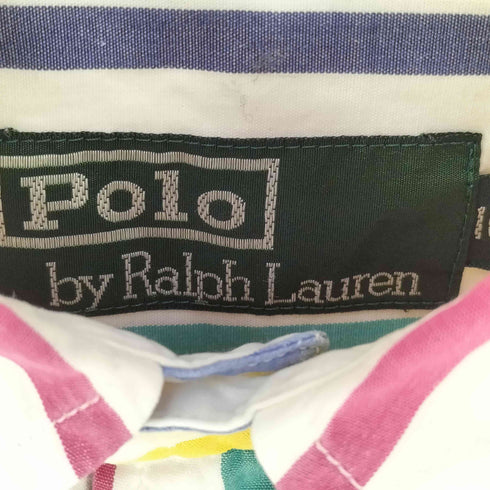 ポロバイラルフローレン Polo by RALPH LAUREN 80S スモールポニー刺繍 ストライプ ボタンダウン 半袖シャツ レディース 160