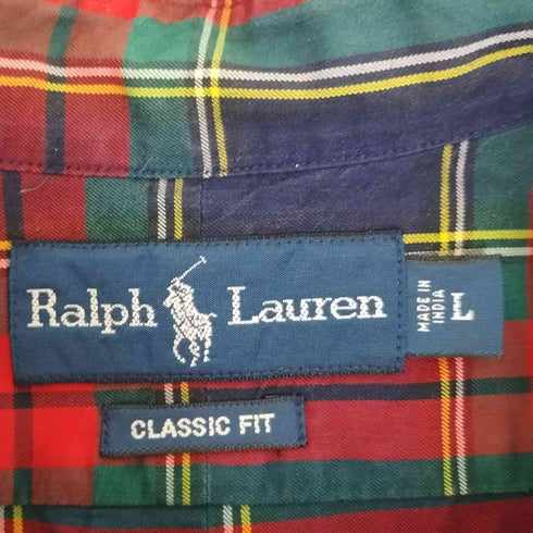 ラルフローレン RALPH LAUREN CLASSIC FIT ポニー刺繍 ボタンダウンチェックシャツ メンズ import:L