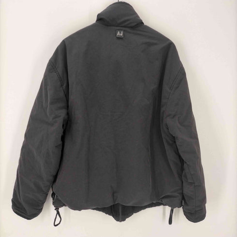 アルマーニジーンズ ARMANI JEANS 00S SIMIN T SPA ラバーロゴ フリース リバーシブル ジップアップ ジャケット ブルゾン メンズ I:54