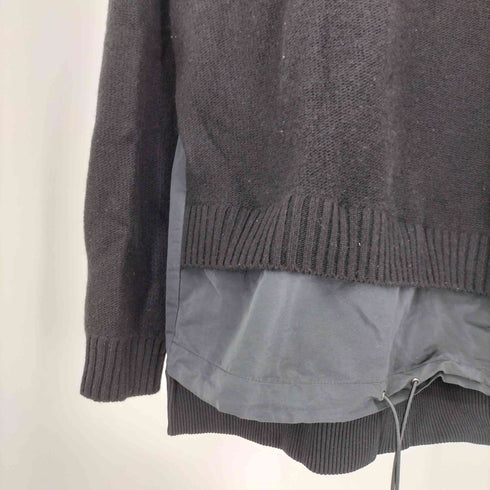 ヌメロヴェントゥーノ N°21 ニットドッキング シェル プルオーバー 裾ドローコード メンズ 50