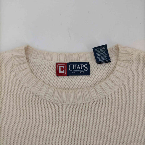 チャップス CHAPS 00S ロゴ刺繍 ローゲージ コットン ニット セーター メンズ XXL