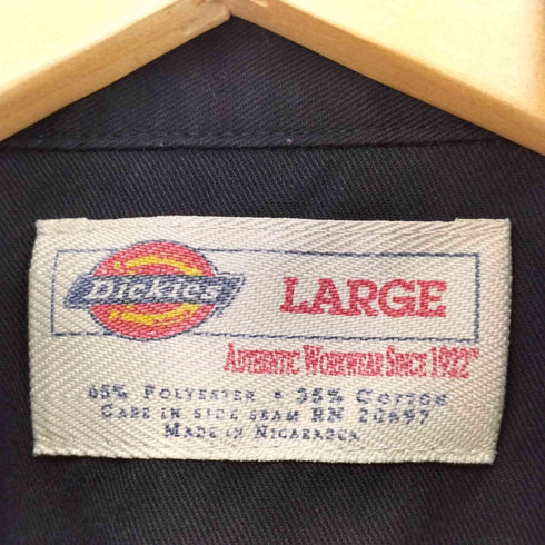 ディッキーズ Dickies 裾 ロゴ S/S ワーク シャツ メンズ import:L