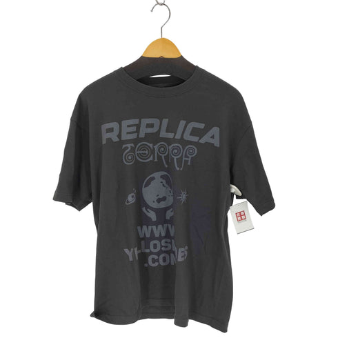 イエロー YELLO プリントクルーネックTシャツ レディース