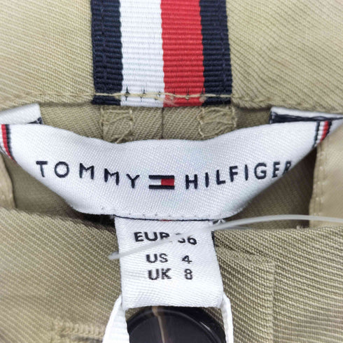 トミーヒルフィガー TOMMY HILFIGER ベルト付き 1タック ワイドスラックス レディース EUR:36