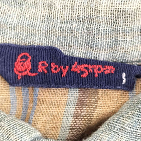 アールバイフォーティーファイブアールピーエム R by 45rpm 裏地チェック 5分丈 コットンシャツ レディース 1
