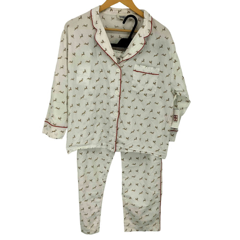 SLEEPY JONES 鹿柄 パジャマシャツ セットアップ レディース L
