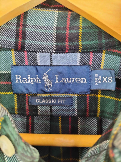 ラルフローレン RALPH LAUREN 90S インド製 CLASSIC FIT ボタンダウンチェックシャツ メンズ XS