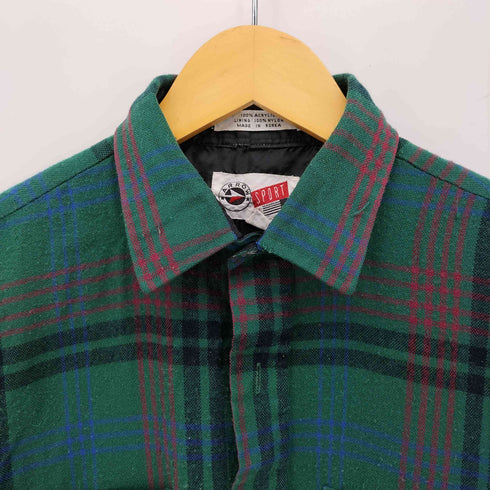 アロースポーツ ARROW SPORT 80-90S 韓国製 マドラスチェック アクリル L/S シャツ メンズ import:M