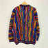クージー COOGI 90s オーストラリア製 マルチカラー ウール 3Dニット メンズ import:M