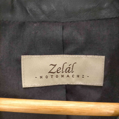 Zelal 羊革 ラムレザー シワ加工 2B テーラード ジャケット レディース