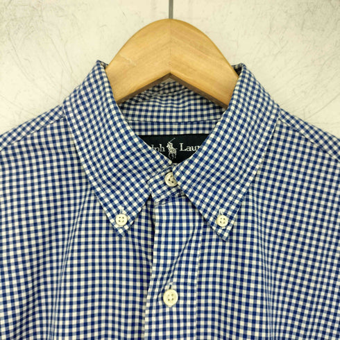 ラルフローレン RALPH LAUREN 90s ポニー刺繍 CUSTOM FIT ギンガムチェック柄 長袖 ボタンダウンシャツ メンズ import:S