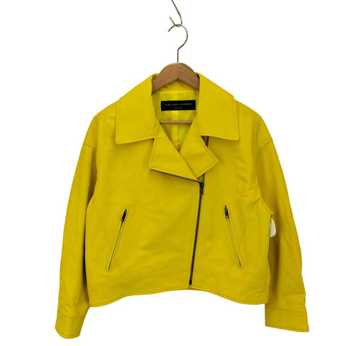 ジャンルイシュレル jean louis scherrer ラムレザーライダースジャケット レディース import:M