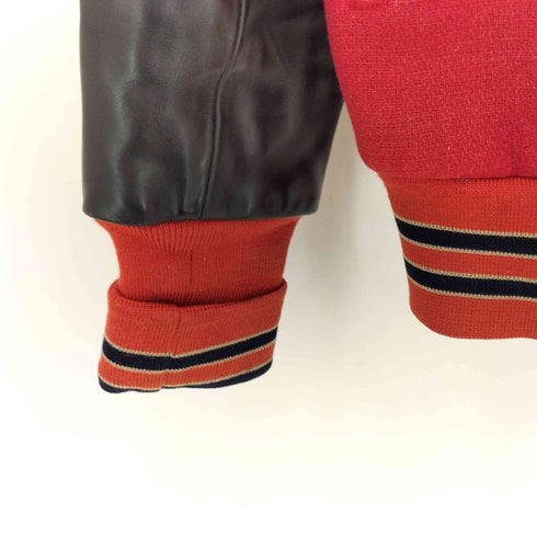 REAL CLOTHES BRAND 袖レザー ウール スタジャン メンズ import:S