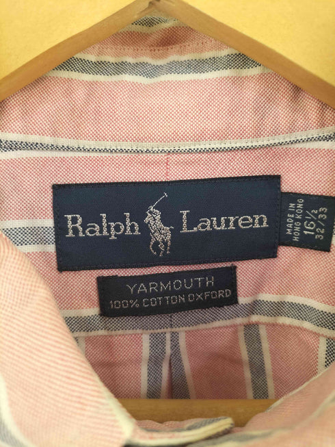 ラルフローレン RALPH LAUREN 90S 香港製 YARMOUTH ストライプ ボタンダウンオックスフォードシャツ メンズ 16 1/2