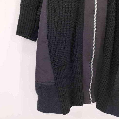 サカイ Sacai MA-1 ドッキング ナイロン切替 ジップアップニットカーディガン レディース JPN:1