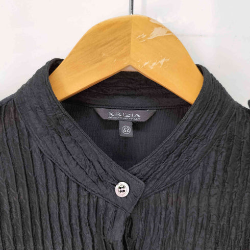 クリツィア KRIZIA エポレット プリーツ加工 比翼 ミリタリー シャツジャケット レディース EUR:42