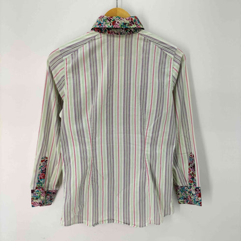 エトロ ETRO 襟 袖 花柄 切替 ストライプ ドレスシャツ レディース EUR:42