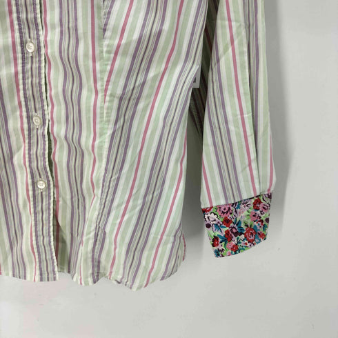 エトロ ETRO 襟 袖 花柄 切替 ストライプ ドレスシャツ レディース EUR:42