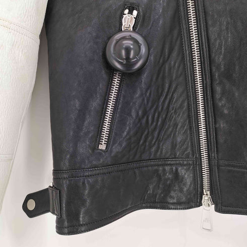 ニールバレット NEIL BARRETT ラムレザー ツートン ライダースジャケット メンズ import:XS